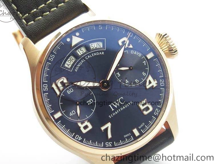 MIROTIME 0730 Big Pilot Real PR IW502701 RG YLF 1:1 Best Edition Blue Dial On Calfskin Strap A Classic 7225